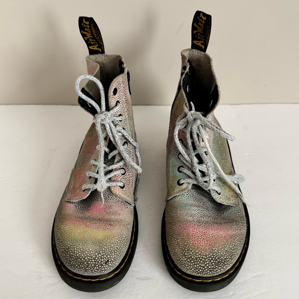 Dr. Martens Toddler 1460 Pascal Iridescent Lace Up Boots Multi-Kidray size 3 - Picture 7 of 13